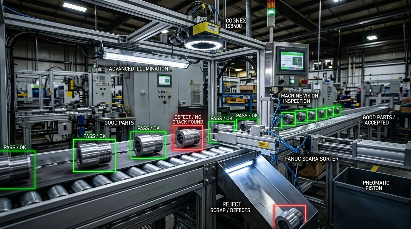 กล้องอุตสาหกรรมตรวจชิ้นงาน ตรวจจับตำหนิและรอยแตก Defect Detection Machine Vision