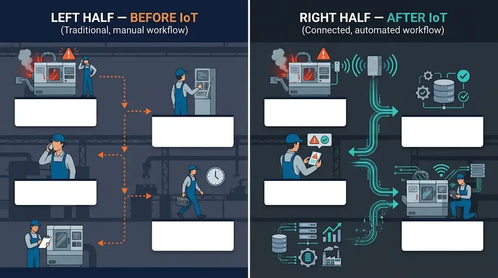 IoT Integration Ecosystem - IoT + MES + ERP + CMMS